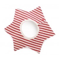 嬰兒星形旋轉口水肩 - 間條紋(紅色)